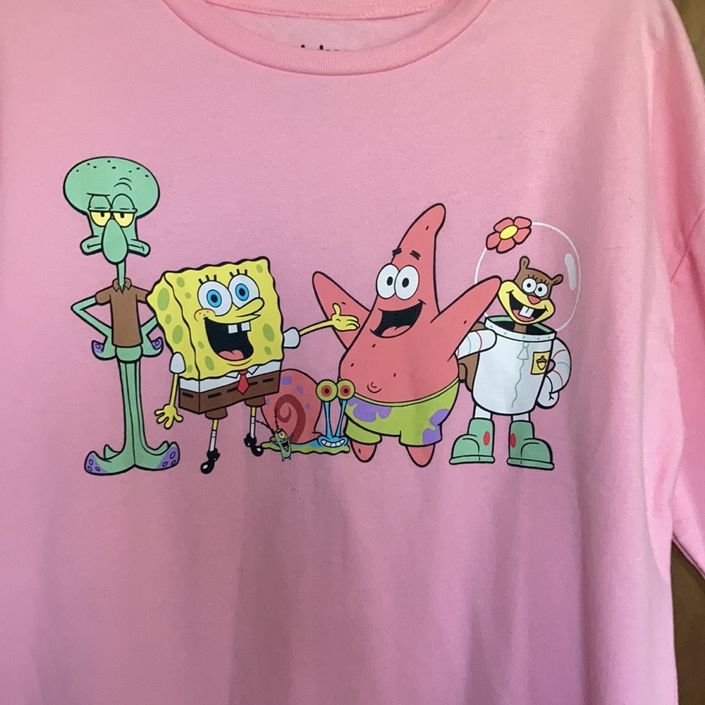 Nickelodeon Spongebob and friends pull over sweatshirt pink XL jrs - Picture 4 of 16